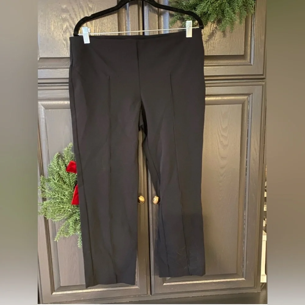DREW Black Stretch Pull-On Pants | 10 | Made in USA | Good Pre-Loved Condition